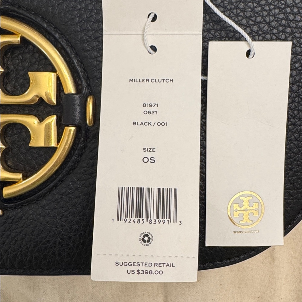 Tory Burch Miller Clutch / Shoulder Bag, Pebbled Leather - Picture 3 of 14